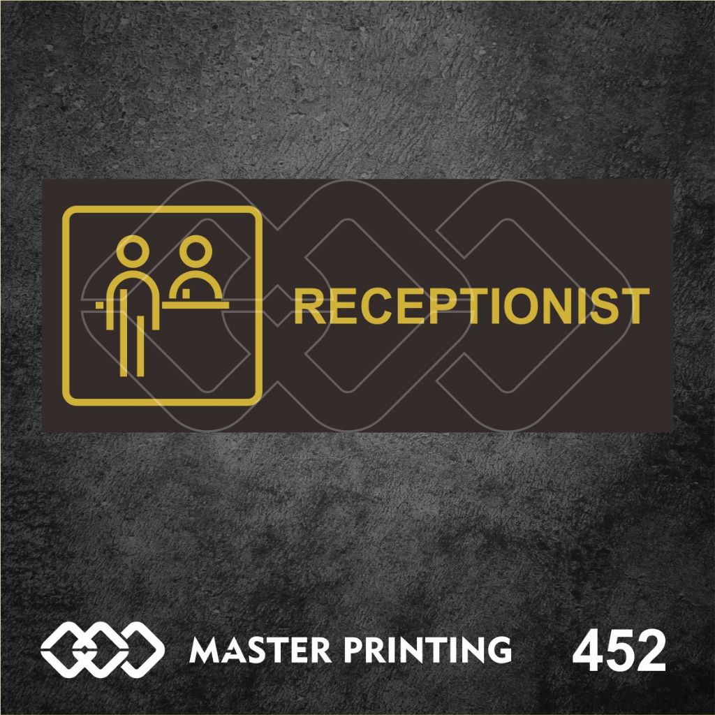 Jual 452 - Stiker Receptionist (Resepsionis), Sticker Vinyl, Premium ...