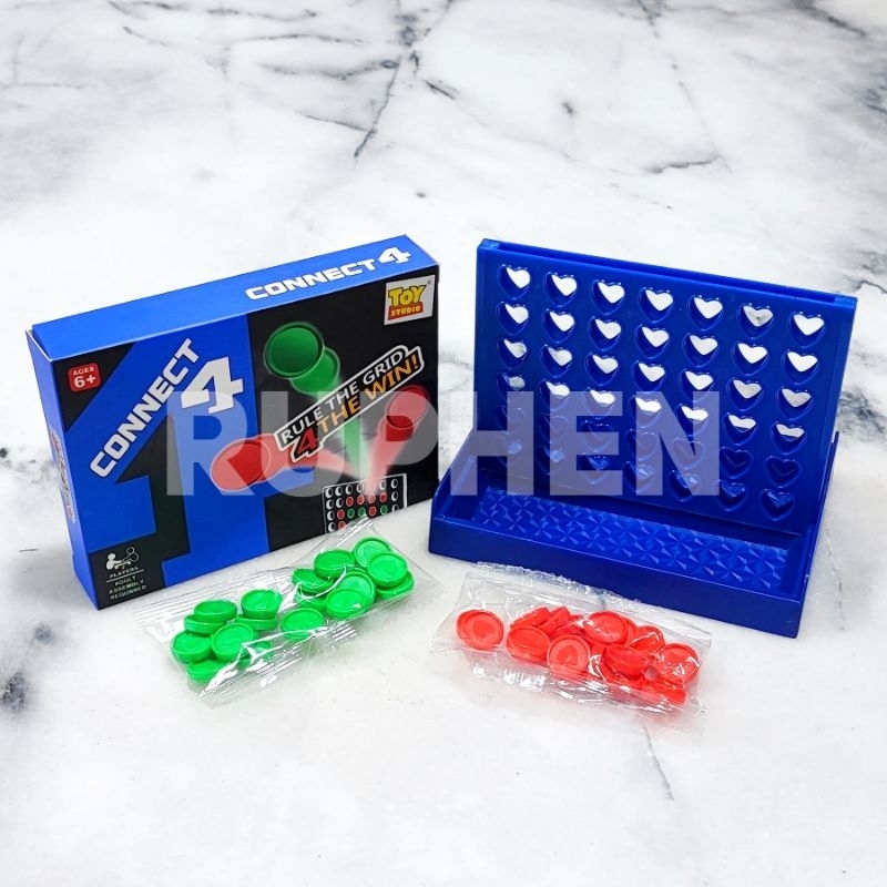 Jual Connect 4 Game Tic Tac Toe 4 Rows Pocket Travel Size Shopee
