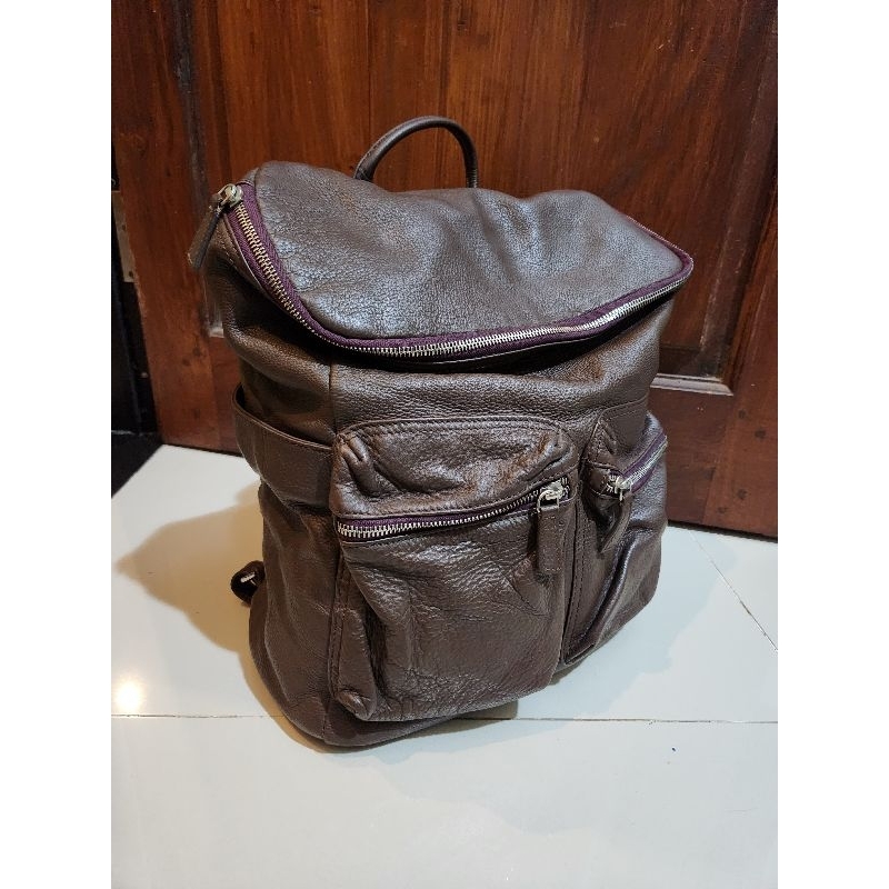 Jual Ransel kulit asli muat laptop | Ransel kulas enyol coklat vintage ...