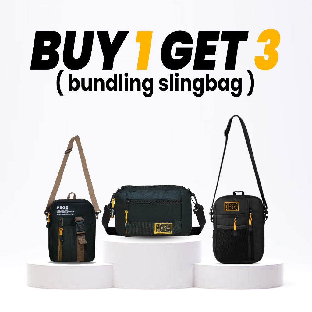 Jual Tas Selempamg Casual KOMBO HEMAT Slempang Pria PEGE Beli 1 Dapat 3