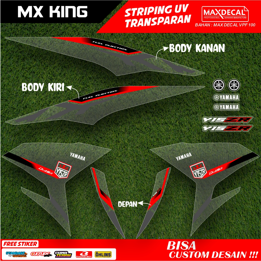 Jual STIKER STRIPING TRANSPARAN YAMAHA MX KING FACELIFT LIS STICKER UV ...