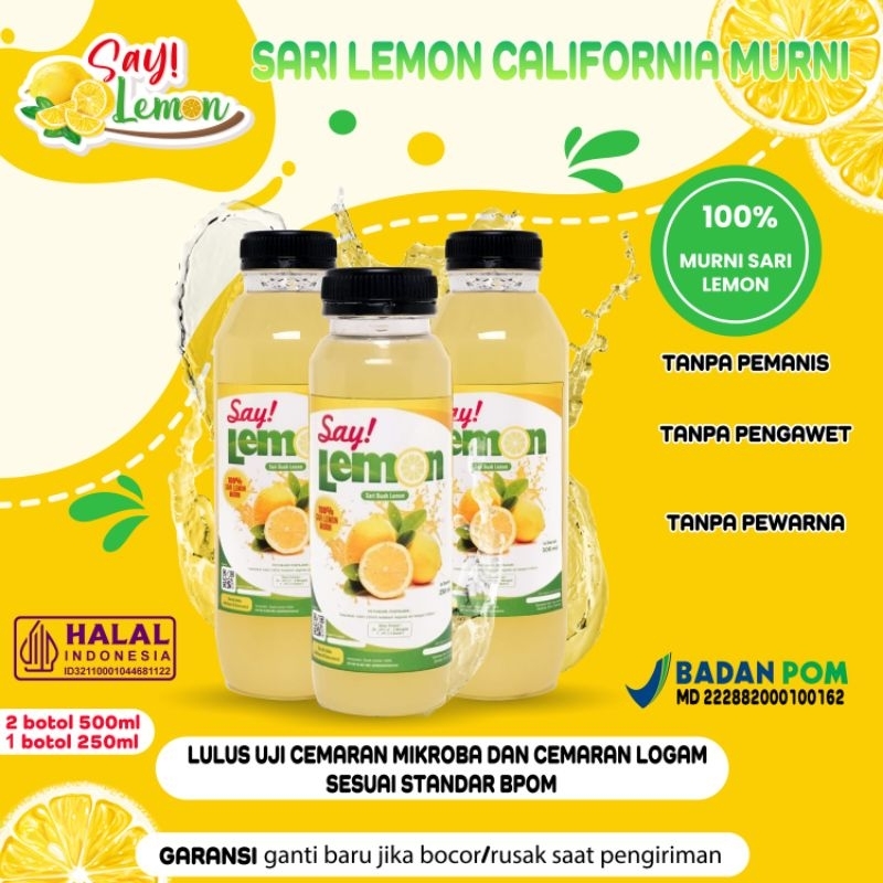 Jual Saylemon BPOM Paket 2 Botol 500 ml + 1 Botol 250 ml Sari Jus juice ...