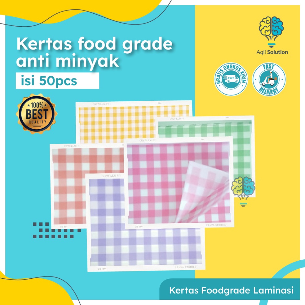 Jual Belanja kuat 22x27cm 5pcs Kertas Foodgrade Laminasi Kertas nasi ...