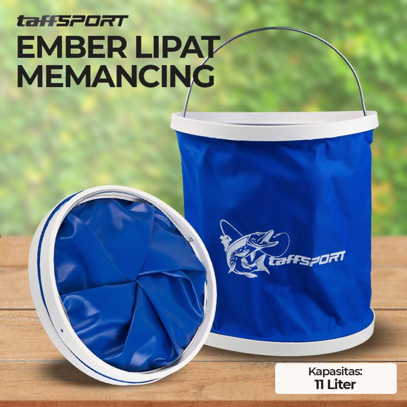 Taffsport Ember Lipat Memancing Folding Bucket Fishing Waterproof 11 Liter