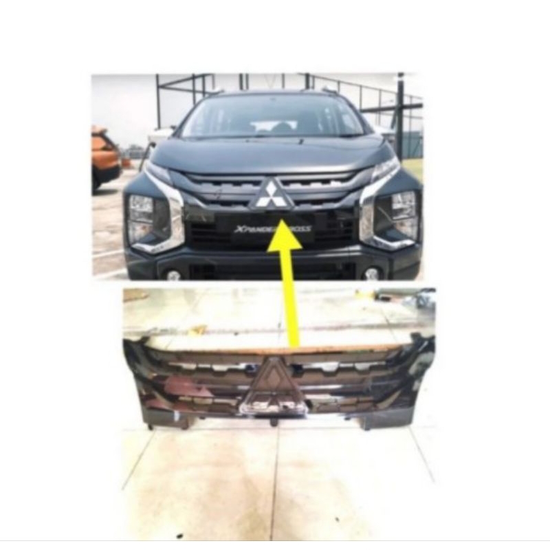 Jual grill grile radiator bumper depan xpander 2022 black crhome asli ...