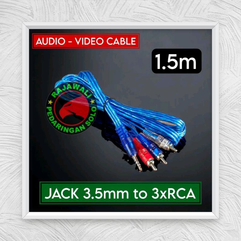 Jual KABEL AUDIO 3.5MM TO 3 RCA KABEL AUX TO 3 RCA 3 AUDIO VIDEO KABEL ...