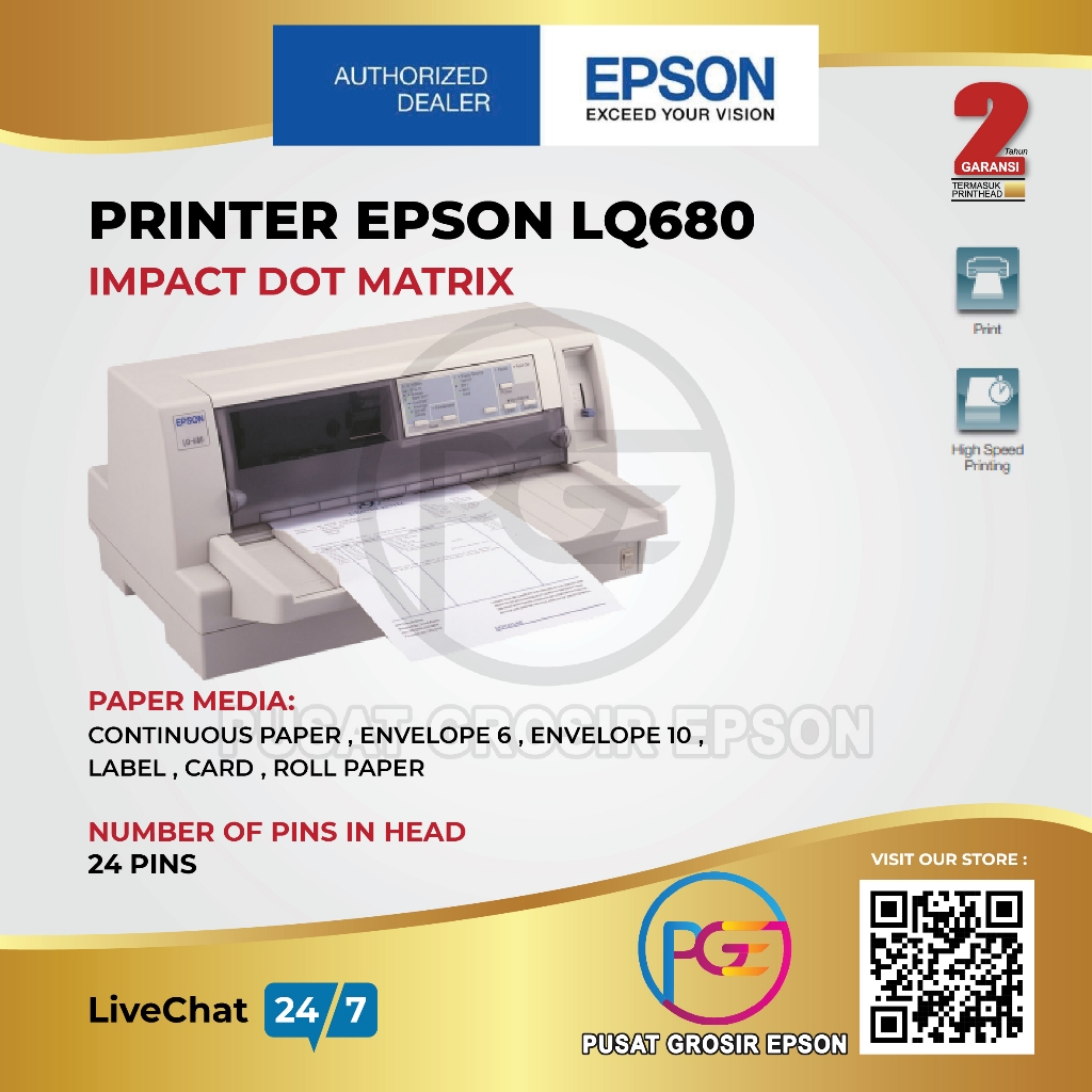 Jual Printer EPSON LQ-680 PRO LQ680 LQ 680 PRO DOT MATRIX ORIGINAL DAN ...