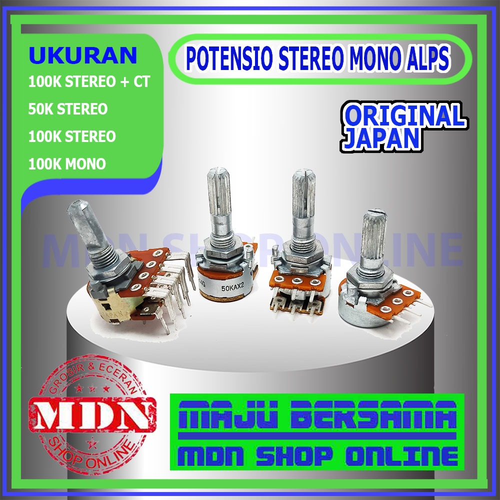 Jual Potensio ALPS 100KBx2 50KAx2 100k 50k Stereo Mono Original Japan ...