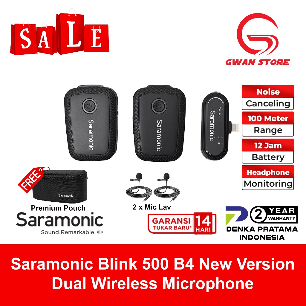 Jual Saramonic Blink 500 B4 New Version Dual Wireless Microphone For