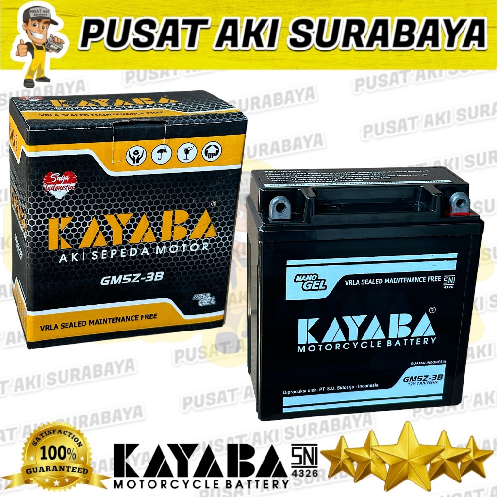 Jual TERBARU AKI KAYABA GT6A GM5Z 7 AMPER MOTOR FIZ R KAZE VEGA R TITAN ...
