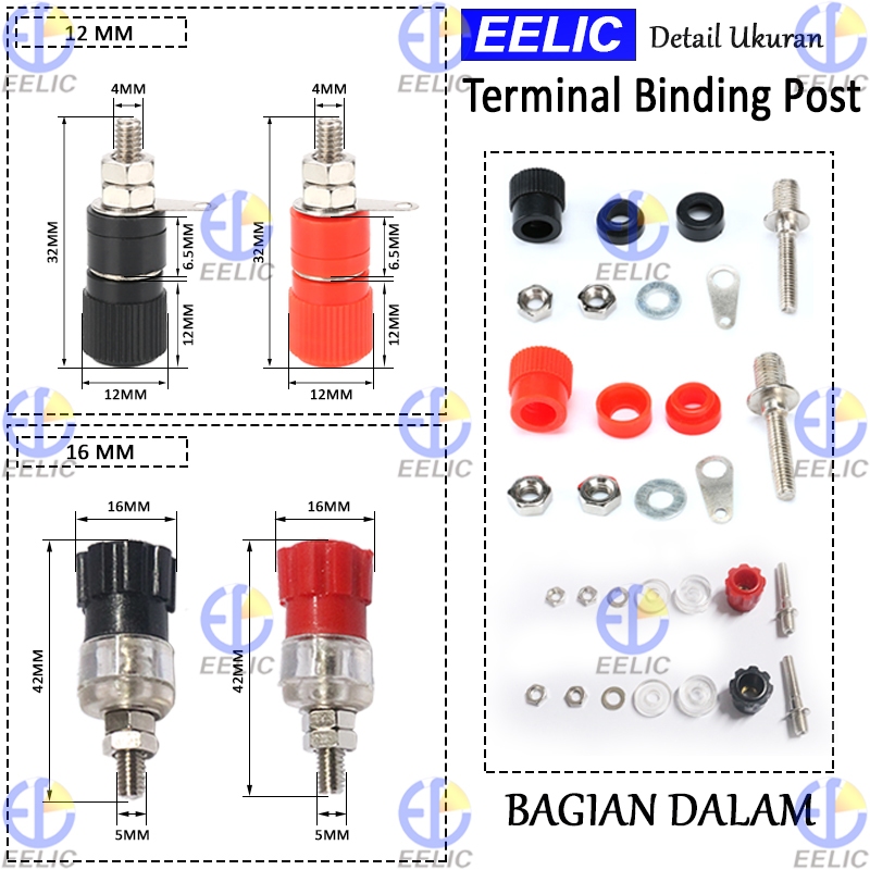 Jual EELIC BPS Binding Post Speaker Binding Pos Push Jepit Terminal ...