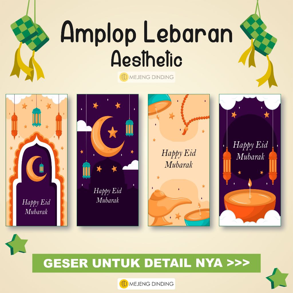 Jual Amplop Lebaran Karakter Lucu / Uang Tidak Di Lipat / Amplop Angpau