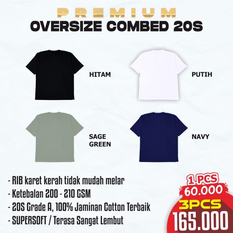 Jual Kaos Polos Oversize Combed 20s Premium Berkualitas Shopee Indonesia