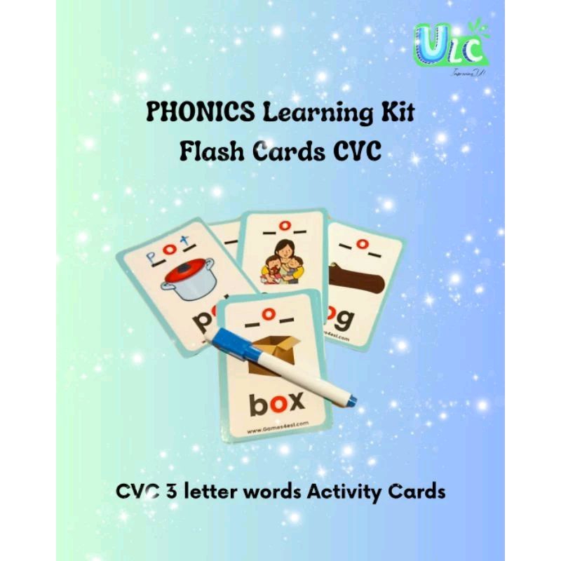 Jual Flash Cards edukasi Bahasa Inggris membaca dan menulis 3 huruf ...