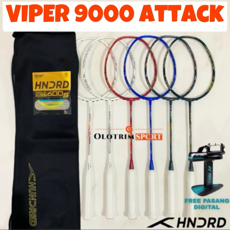 Jual Raket Badminton HUNDRED VIPER 9000 ATTACK 5u 32LBS HDRD HNDRD ...