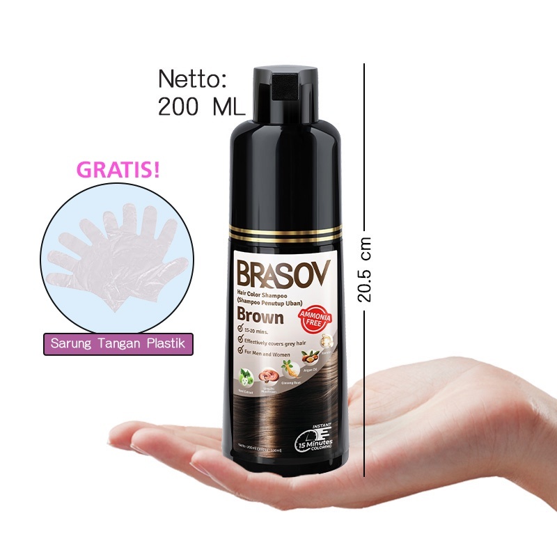 Jual BRASOV - HAIR COLOR SHAMPOO ( 200 ml ) - Pewarna Rambut Botol With ...