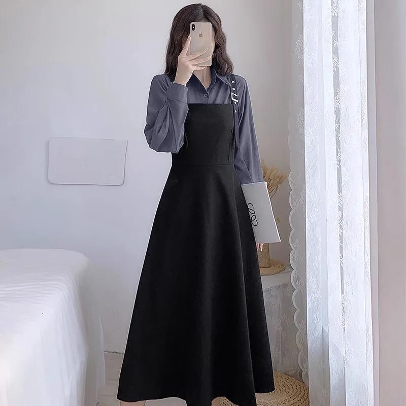 Jual kekinian factory Ready stok overall korean style bigsize hitam overall dress jumbo wanita jumpsuit dress overal panjang korea overall oversize jumsuit rok Shopee Indonesia