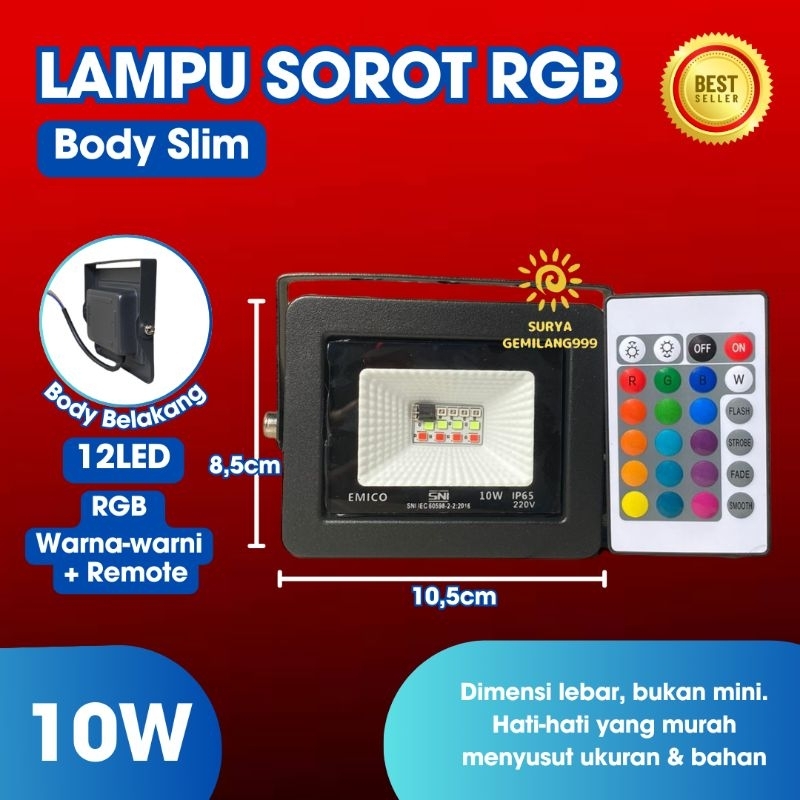 Jual Lampu Sorot Led Flood Light Rgb Lampu Tembak Rgb Warna Warni Emico W W W W Watt