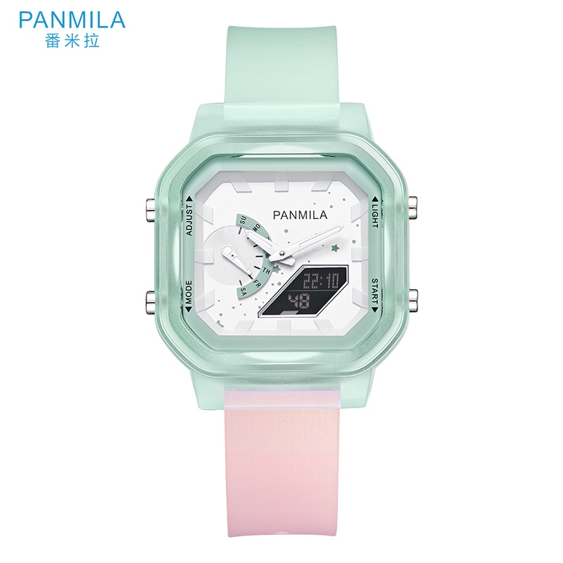 Panmila Jam Tangan Kasual Sporty Rainbow P0628L-ZZ5QZW Tali Silicon