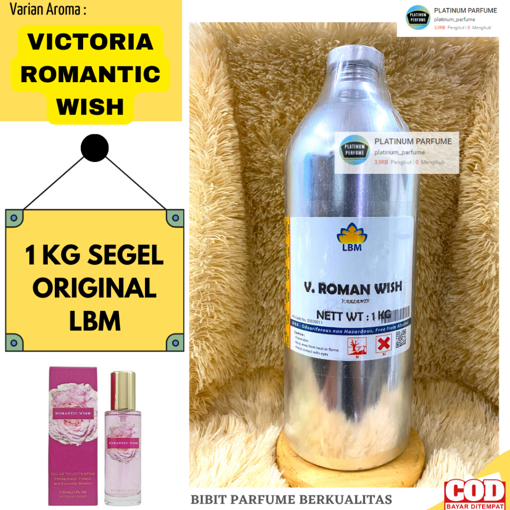 Jual Victoria Romantic Wish Kemasan 1 Kg Segel Lbm Fragrance Perfume Segel Alumunium