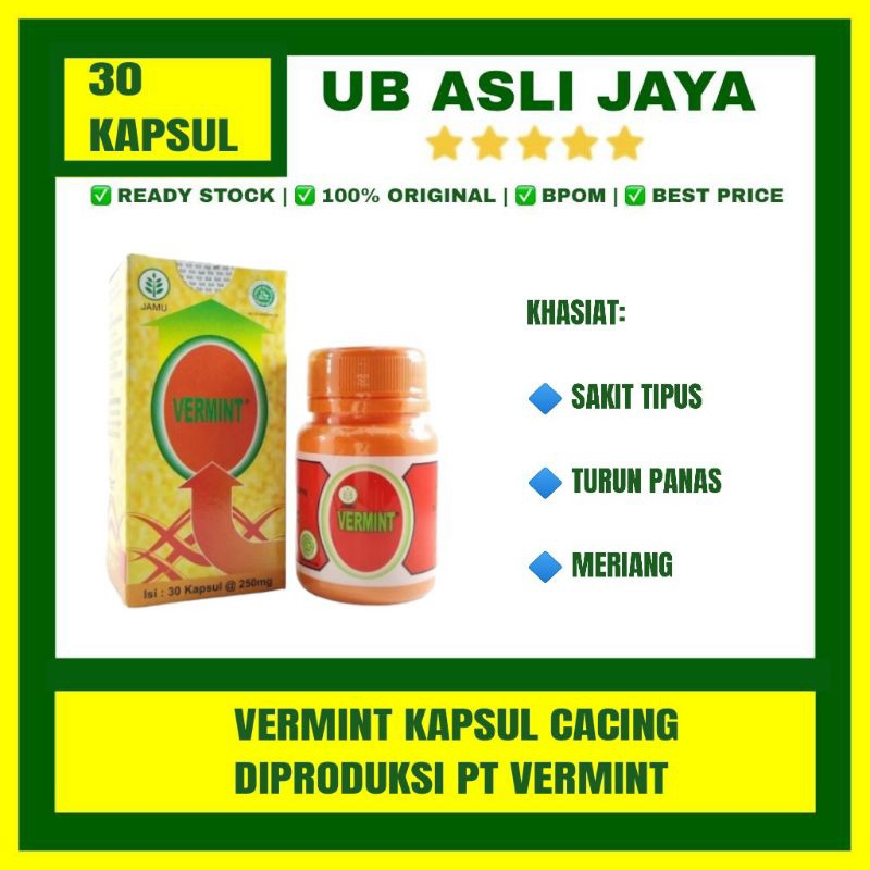 Jual Vermint 30 Kapsul Original Obat Tipus Shopee Indonesia