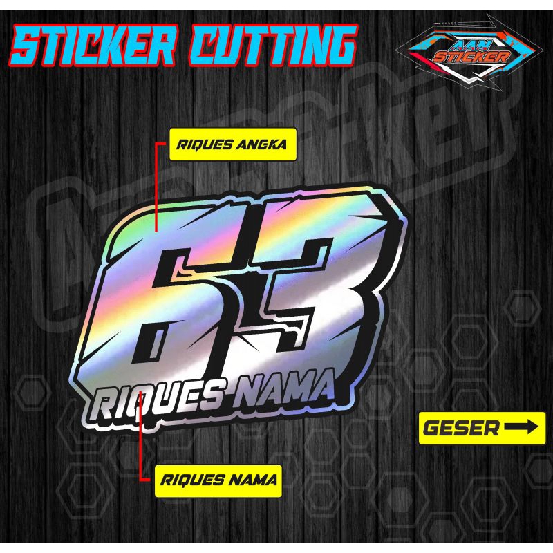 Jual stiker cutting riques nomor dan nama stiker nomor start stiker ...