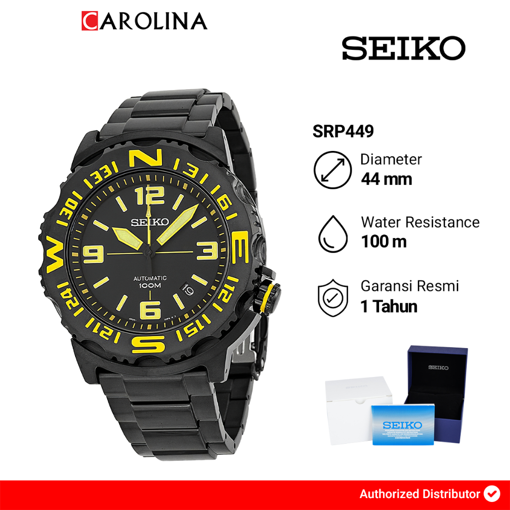 Jual Jam Tangan Pria Seiko Automatic SRP449K1 Superior Black Dial Black Stainless Steel Strap Shopee Indonesia