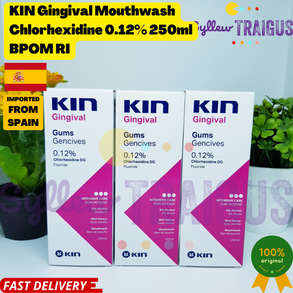 Jual KIN Gingival Mouthwash Obat Kumur Chlorhexidine 0.12% 250ml BPOM ...