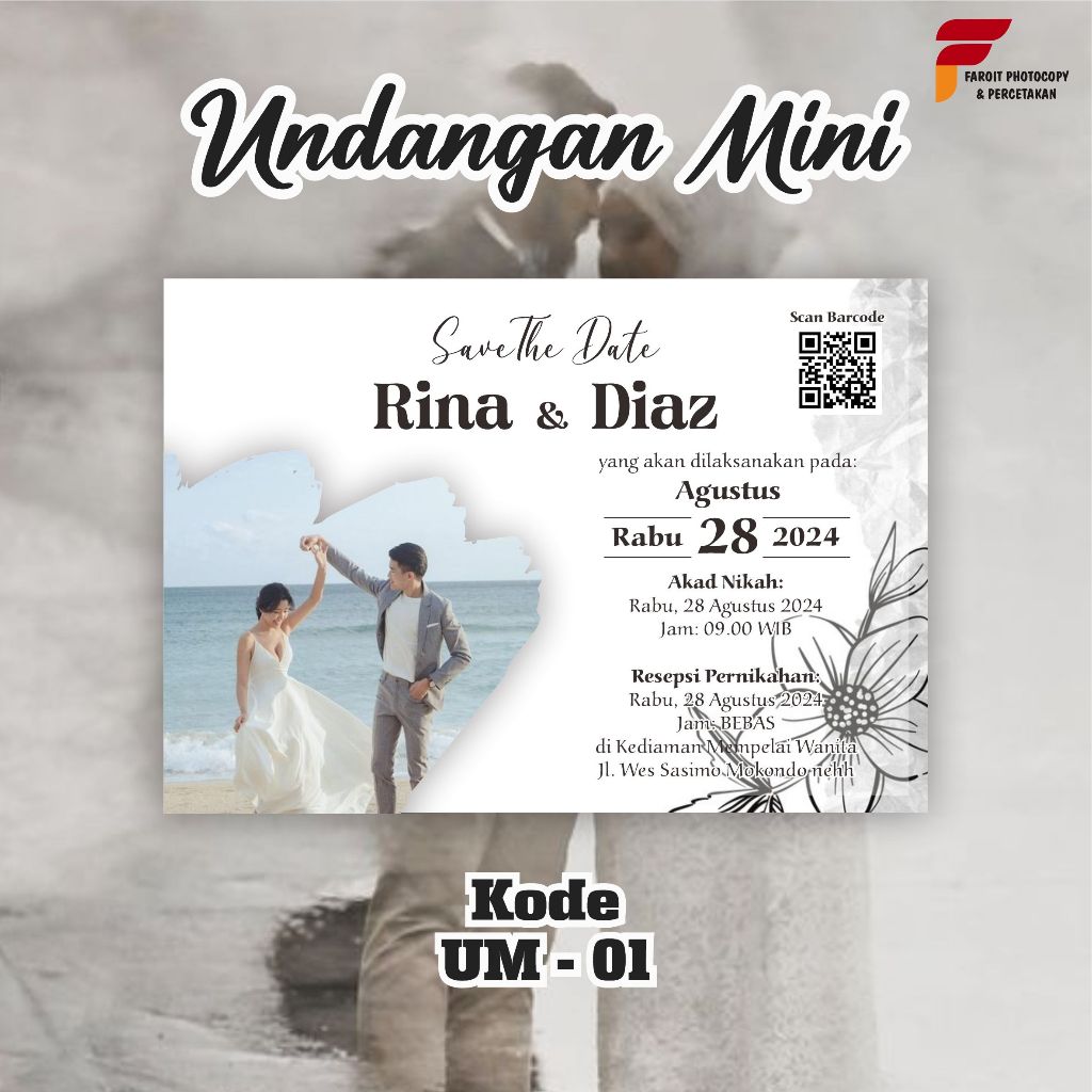 Jual Undangan Pernikahan Mini, Design Aestetik, Cantik, Simple, Murah ...