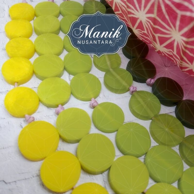 Jual Manik Nusantara Resin Bundar Pipih Kuning / Chartreuse / Hijau ...