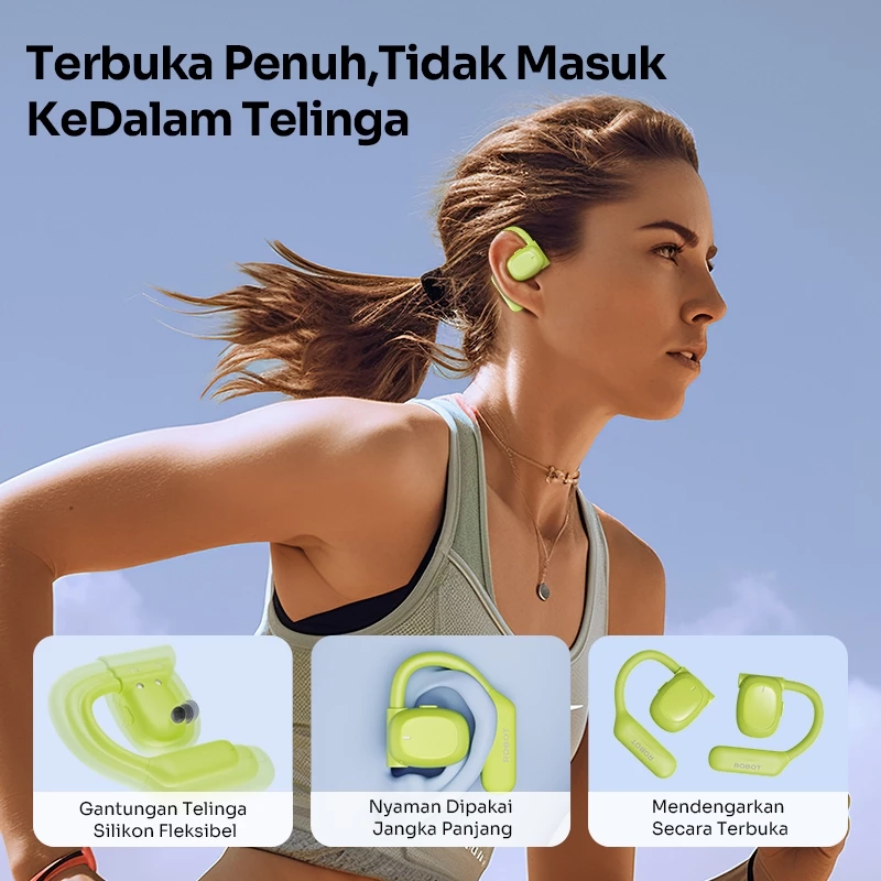 ROBOT OWS Open Ear Earphone Audio TWS True Wireless Earbuds 960mAh Headset Sport Gaming Bluetooth 5.3 OWS 2 Original 