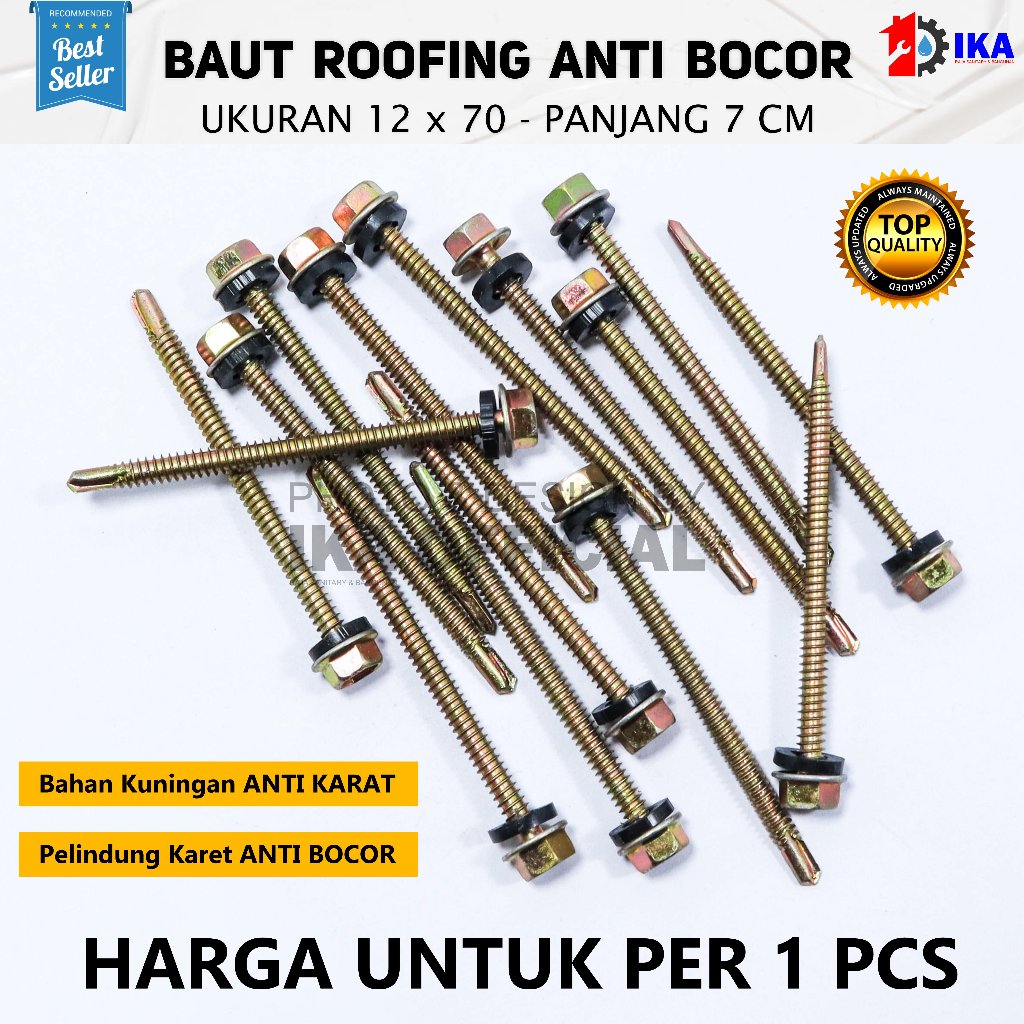 Jual Pcs Buah Mm Baut Sekrup Roofing Baut Sekrup Baja Ringan Kuning Mm Cm