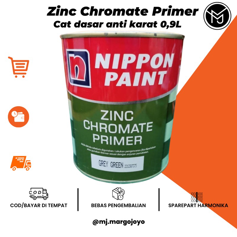 Jual NIPPON PAINT 2in1 Zinc Chromate 0,9L cat dasar cat pelapis meni