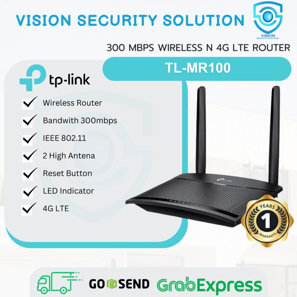 Jual Wireless Router TP-Link TL-MR100 4G LTE Router 300mbps Dual ...
