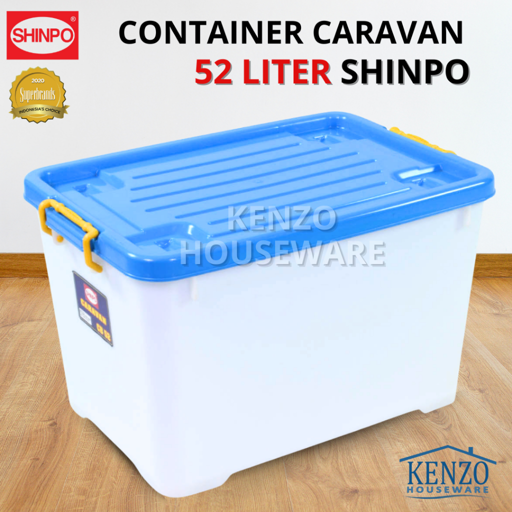 Jual Container Box 52 Liter SHINPO Storage Box Penyimpanan + Roda ...