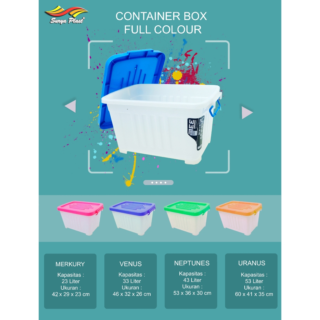 Jual Container box / Box plastik / Full Colour / Biru, Hijau, Orange ...
