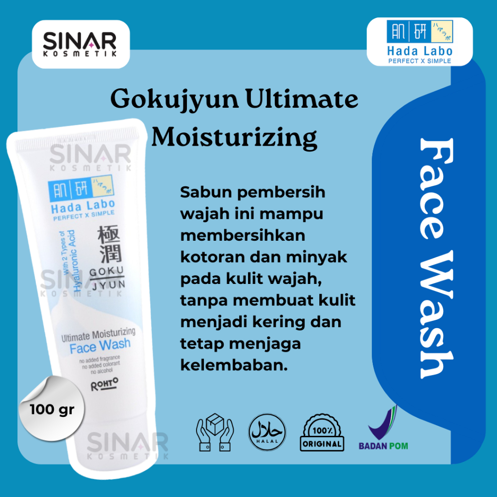 Jual Hada Labo Hadalabo Gokujyun Ultimate Moisturizing Face Wash 100 g ...