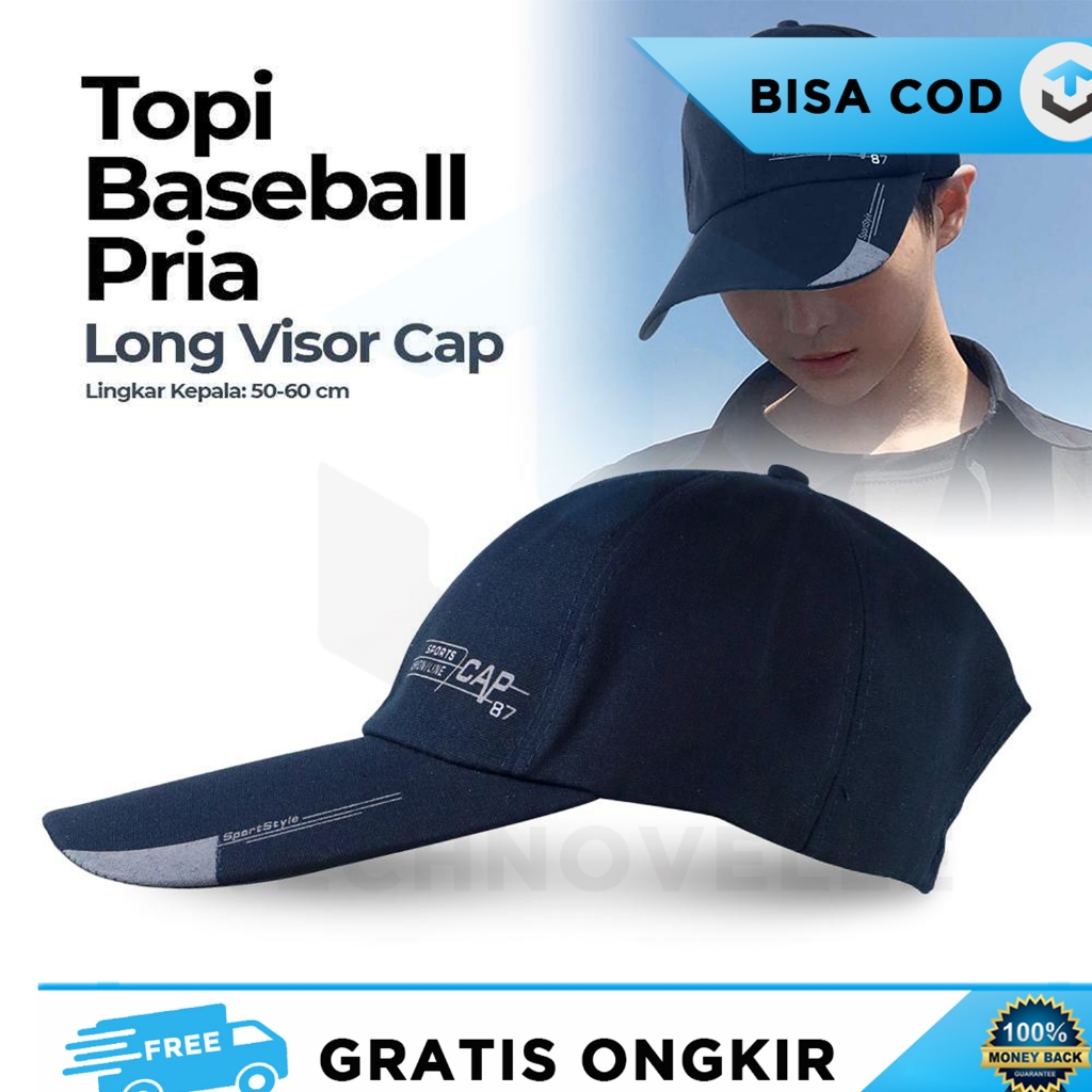 Jual TOPI PELINDUNG KEPALA MODEL BASEBALL CAP LONG VISOR UNTUK PRIA WANITA Shopee Indonesia