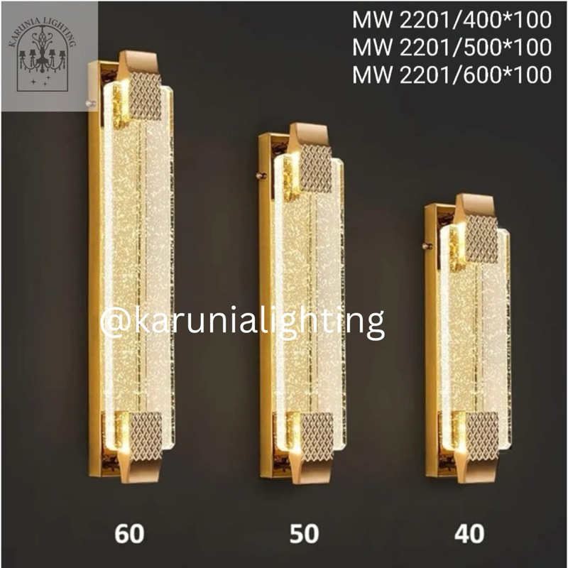 Jual Lampu Dinding Modern Crystal Led Rectangle 3 Colours | Shopee ...