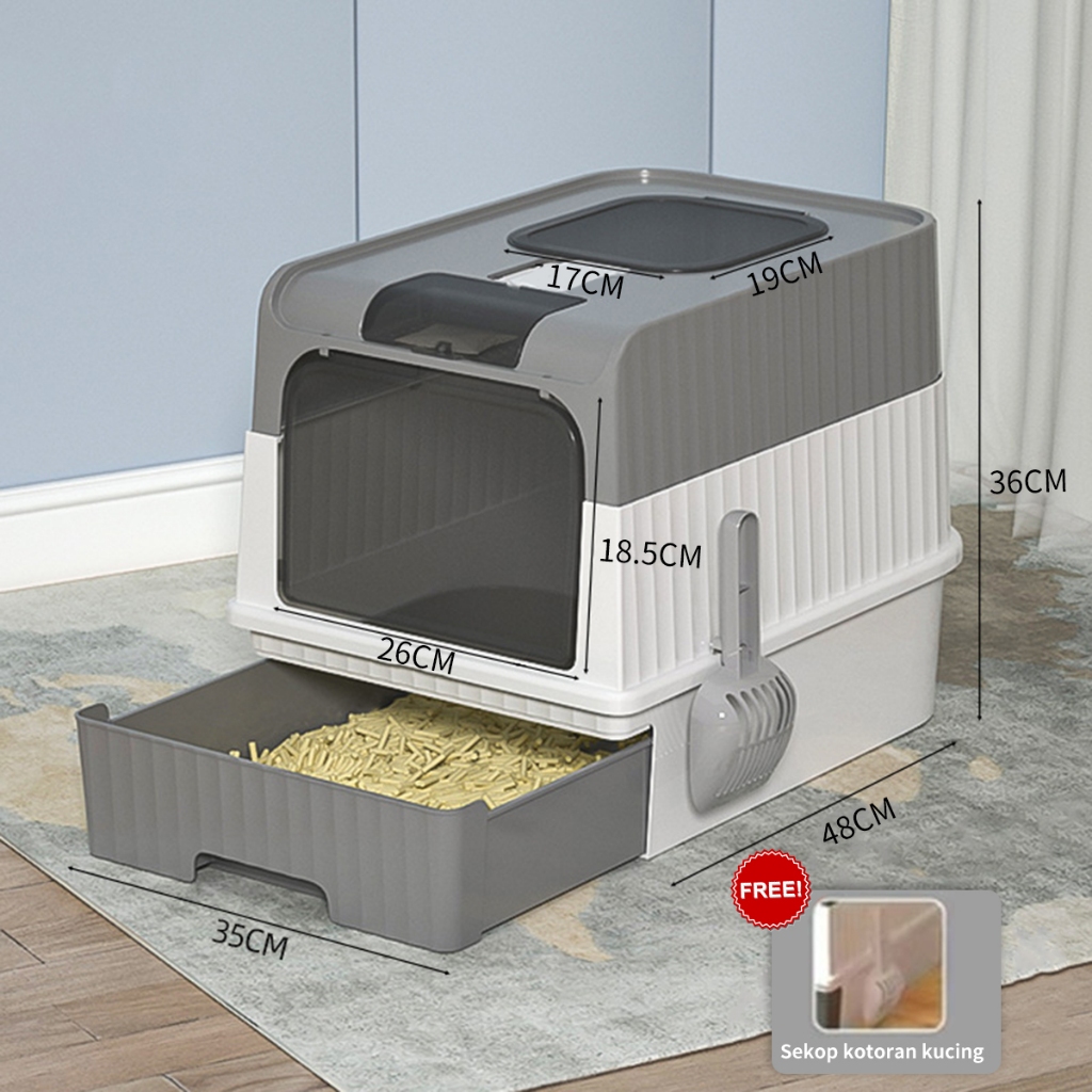Jual Litter Box Kucing Tempat Pup/Tempat Bak Pasir Kucing Cat Toilet ...