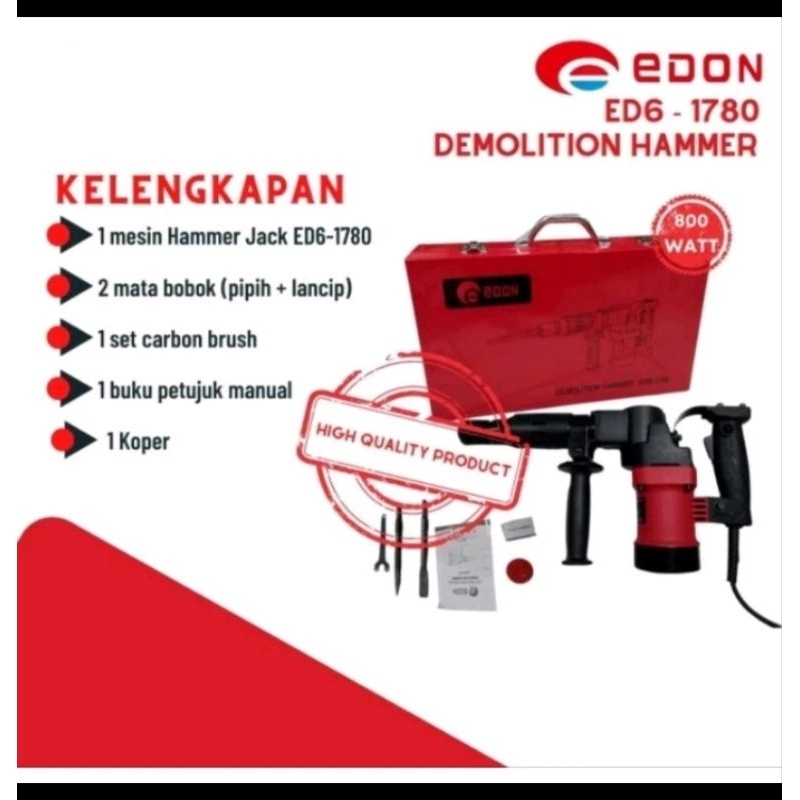 Jual Mesin Hammer Drill Edon ED-1780 Bobok Beton 0810 Edon Japan ...