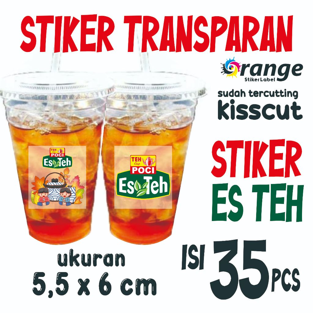 Jual STIKER ES TEH, STIKER LABEL, STIKER TRANSPARAN, STIKER MINUMAN ...