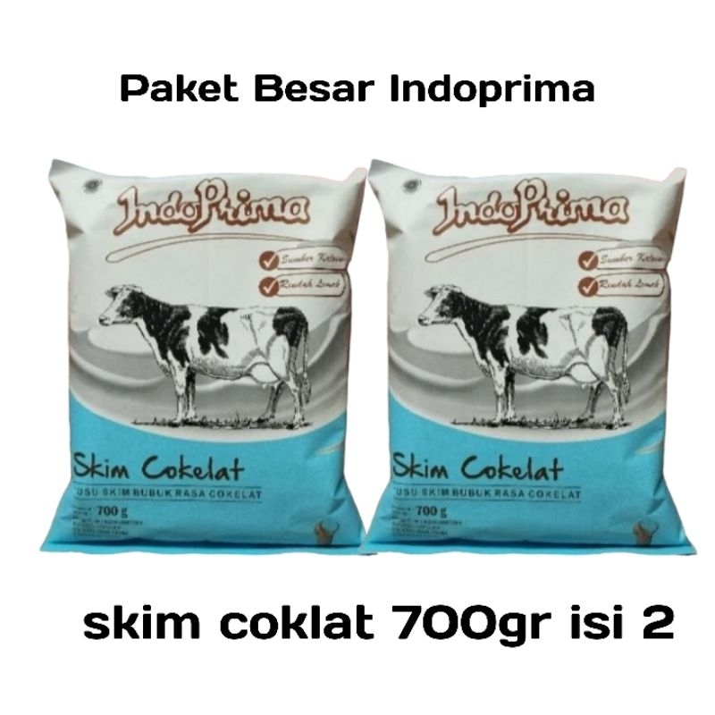 Jual (isi 2x700gr) Susu indoprima skim coklat paket besar | Shopee ...