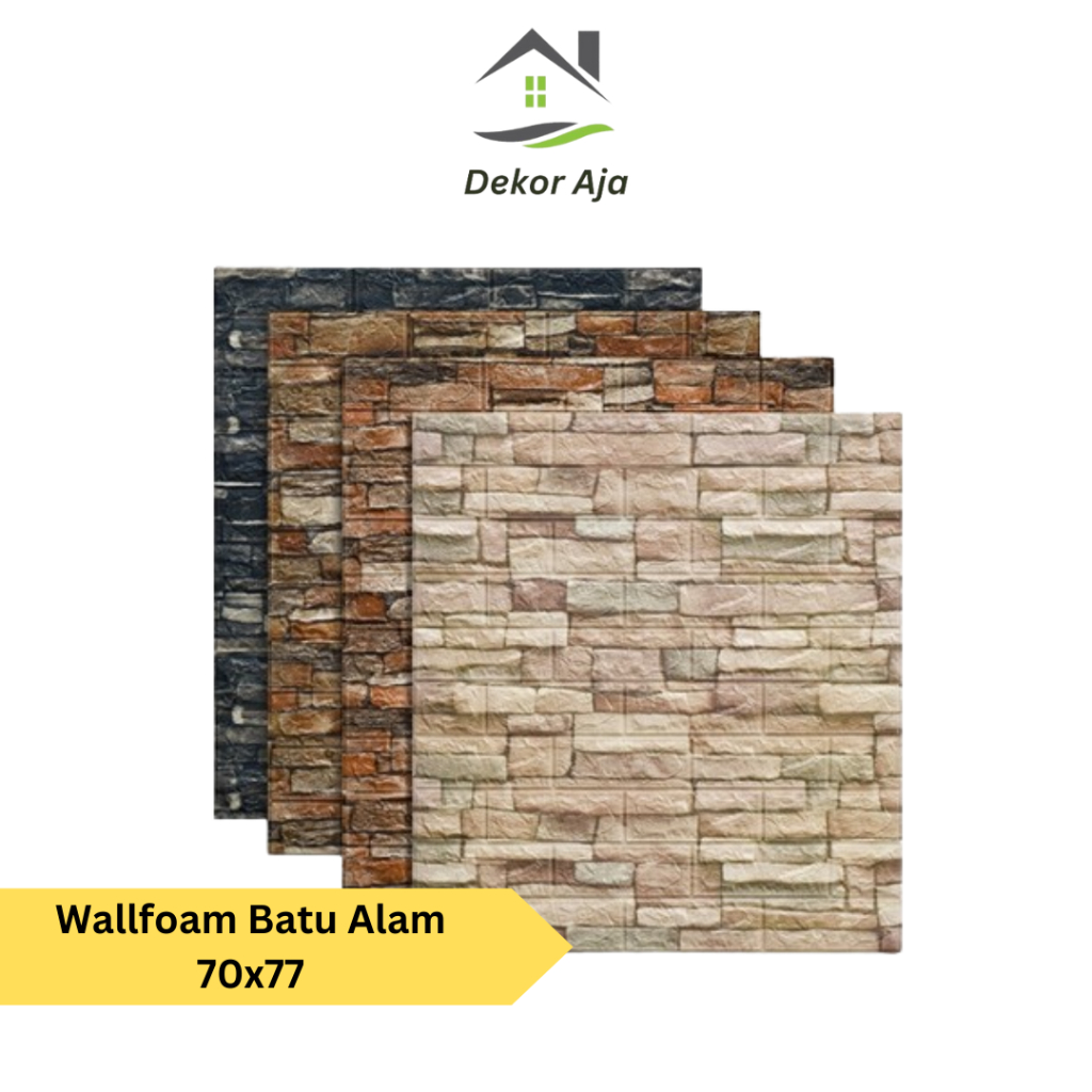 Jual WALLPAPER FOAM DINDING 3D BATU BATA / BATU ALAM 70X77CM