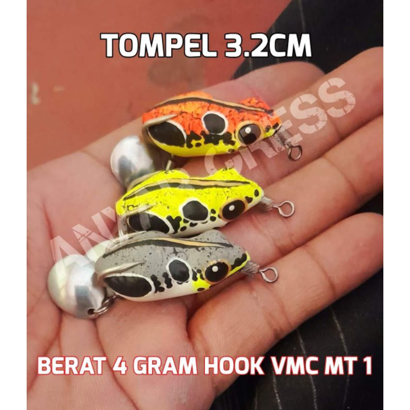 Jual soft frog TOMPEL 3.2cm Hook VMC MT 1 | Shopee Indonesia