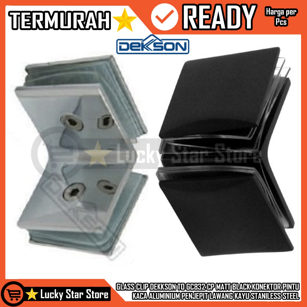 Jual Glass Clip Dekkson To Gc832 Cp Matt Black Konektor Pintu Kaca ...