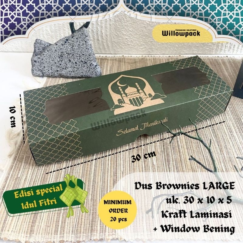 Jual DUS BROWNIES 30x10x5 IDUL FITRI (MIN.20 PCS ) BOX KRAFT LAMINASI ...