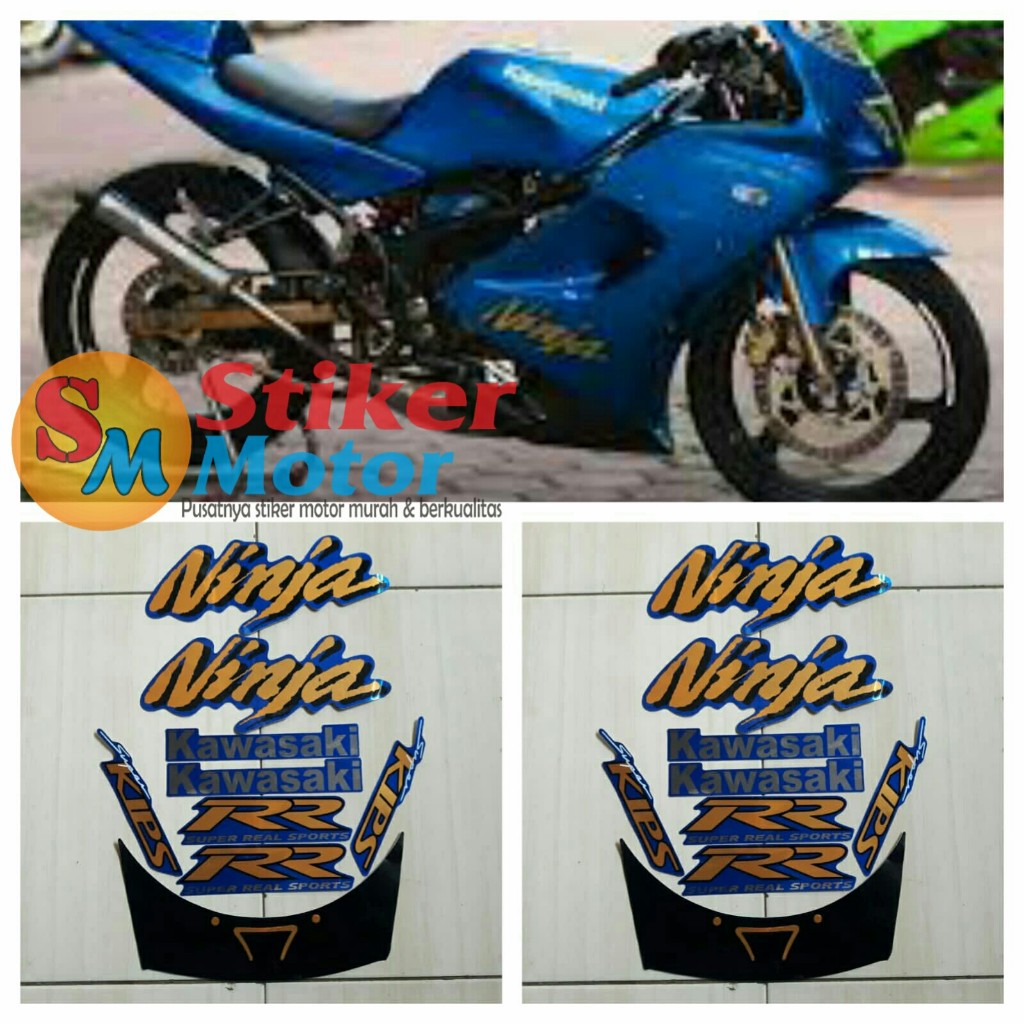 Jual STRIPING STICKER LIS LES POLET BODY MOTOR NINJA RR 2008 BIRU ...