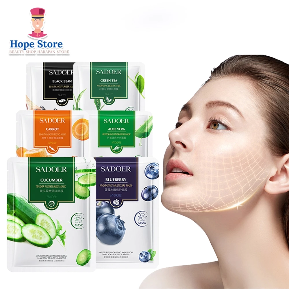 Sadoer Masker Sheet Wajah Glowing Viral Pengangkat Komedo Mencerahkan 25g | AutoStock