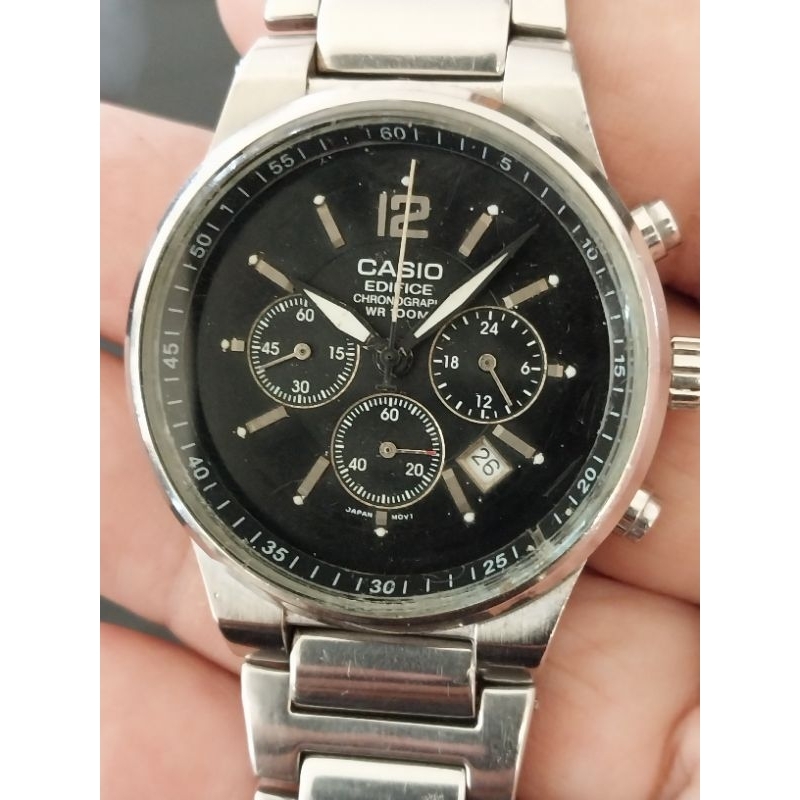 Casio edifice chronograph wr100m ef 500 best sale